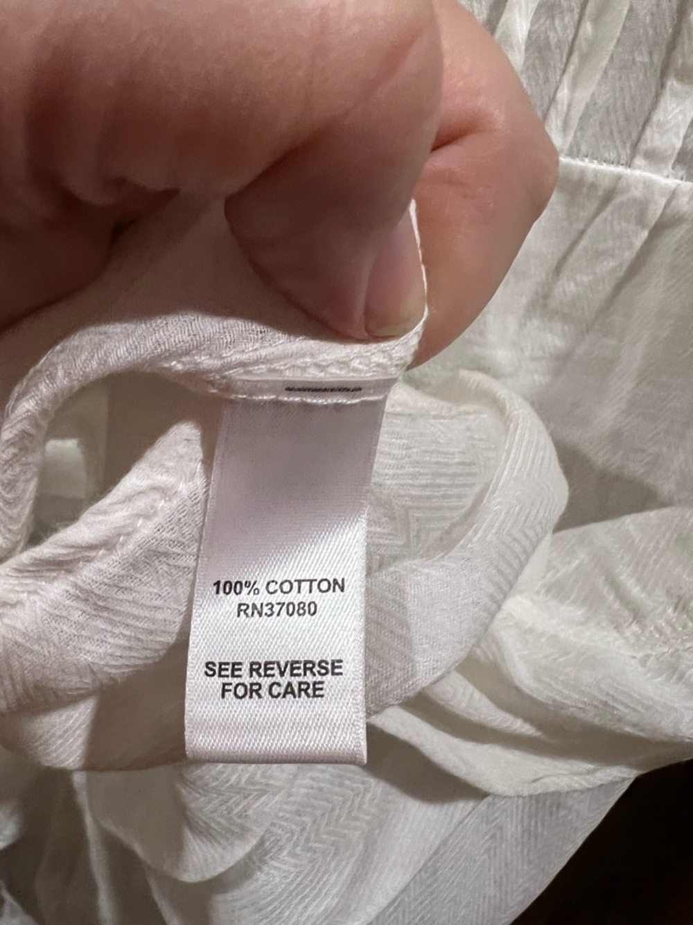 White Cotton Pintuck V-Neck Women's Top - Picture 3 of 12